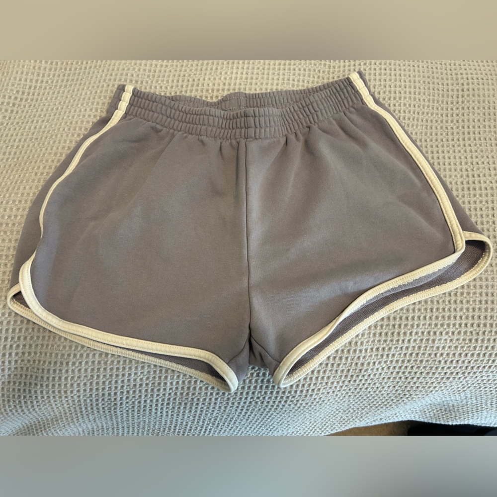 Women's Gray Shorts with Cream Trim